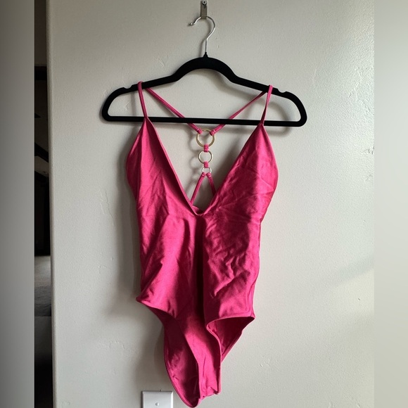 Lovers + Friends Other - Lovers + Friends Hot Pink Barbiecore Y2K One Piece Swimsuit S Summer Beach